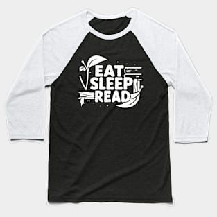 Eat Sleep Read Typography, Funny Reading Baseball T-Shirt